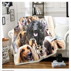 Afaghan Hound Sherpa Fleece Blanket